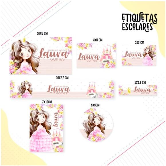 Etiqueta Escolar Princesa