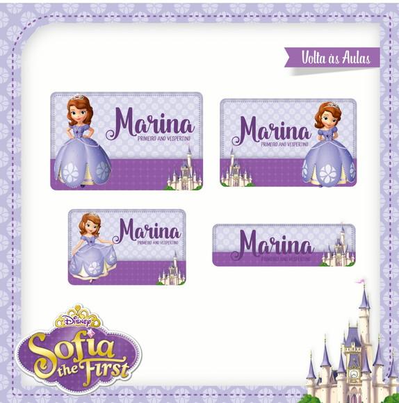 Etiqueta Escolar Princesa Sofia