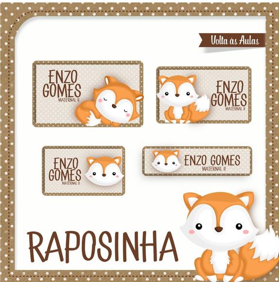 Etiqueta escolar Raposinha