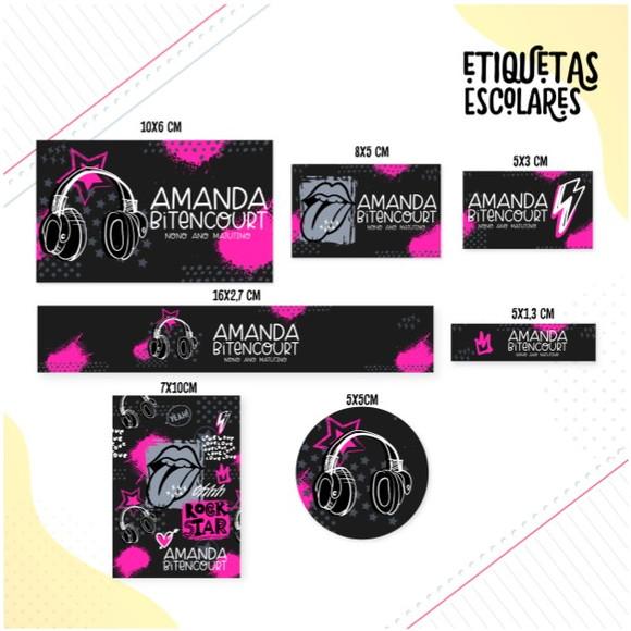 Etiqueta Escolar Rock Girl
