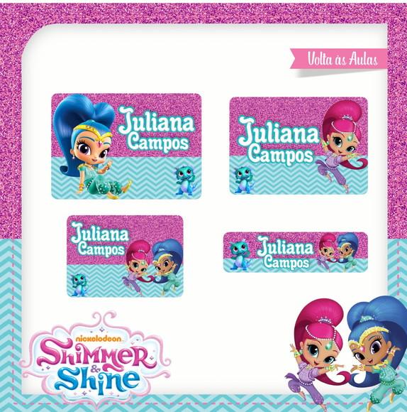Etiqueta escolar Shimmer e Shine