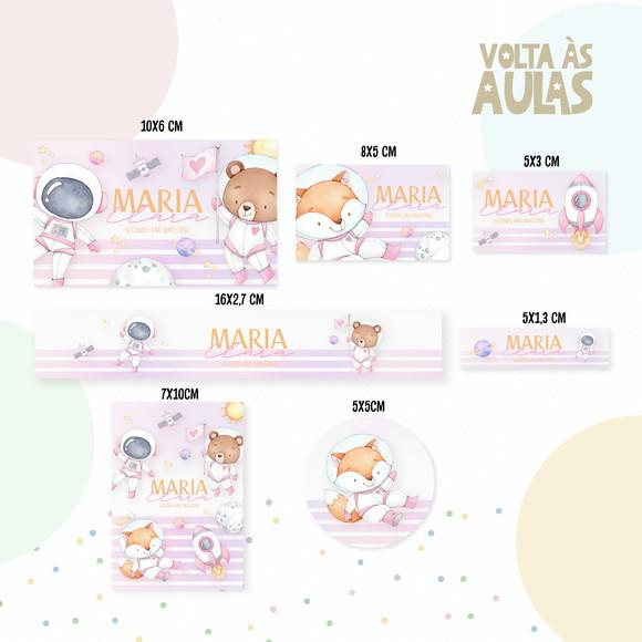 Etiqueta Escolar Space Girl