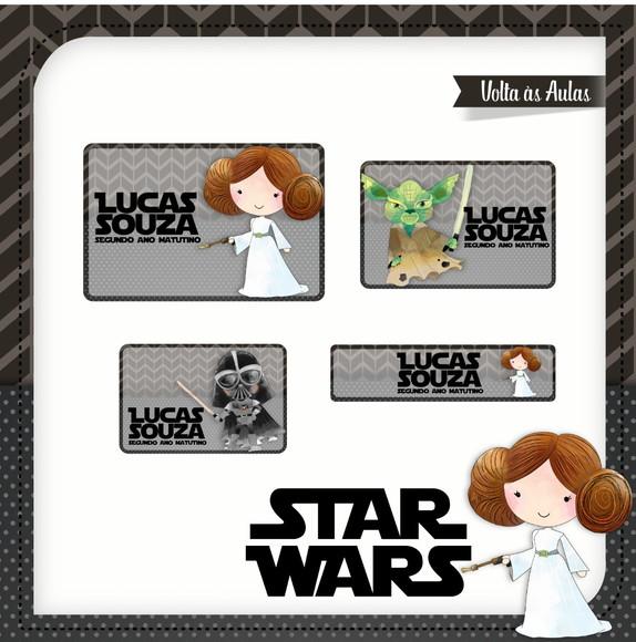 Etiqueta escolar Star wars