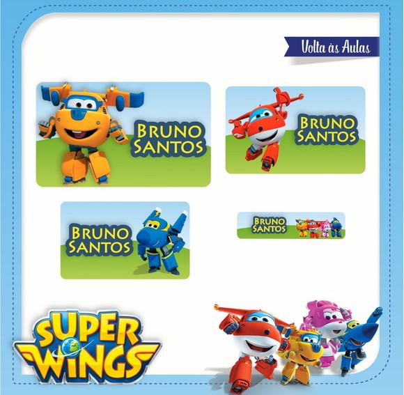 Etiqueta escolar Super Wings
