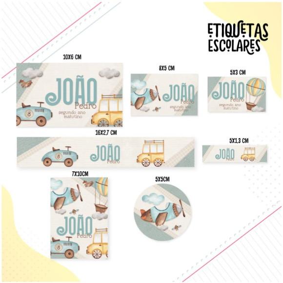 Etiqueta Escolar Transportes Baby