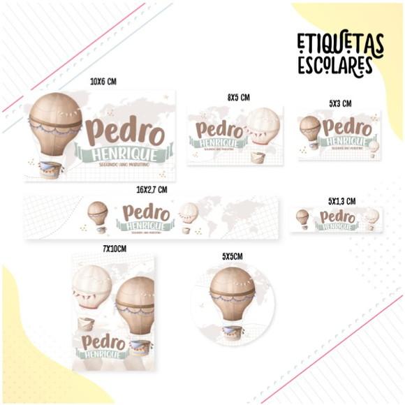 Etiqueta Escolar Volta ao Mundo Menino