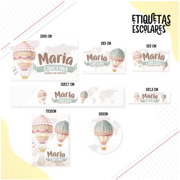 Etiqueta Escolar Volta ao Mundo Menina