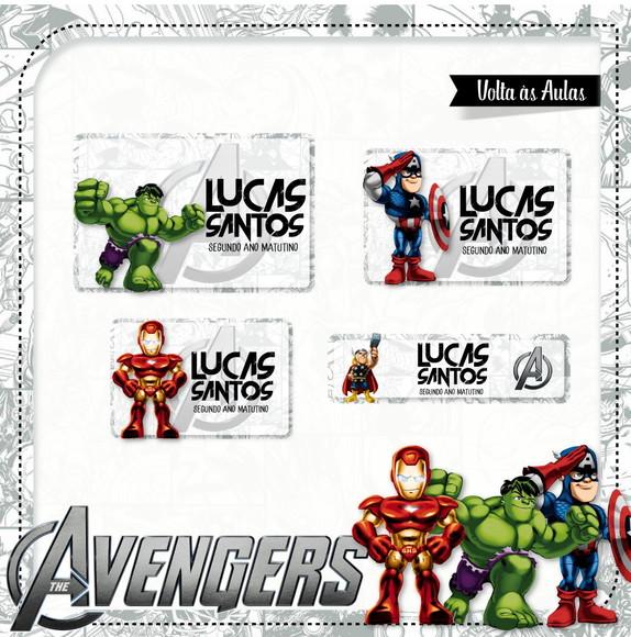 Etiqueta escolar Vingadores