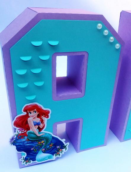 Letras 3d Pequena Sereia