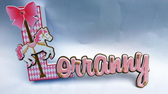 Nome personalizado - Letra 3d+cursiva