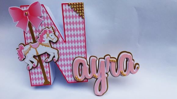 Nome personalizado - Letra 3d+cursiva