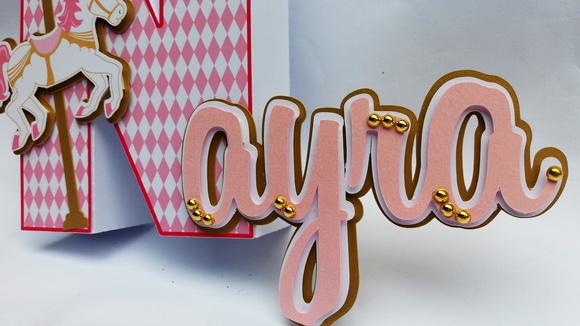 Nome personalizado - Letra 3d+cursiva