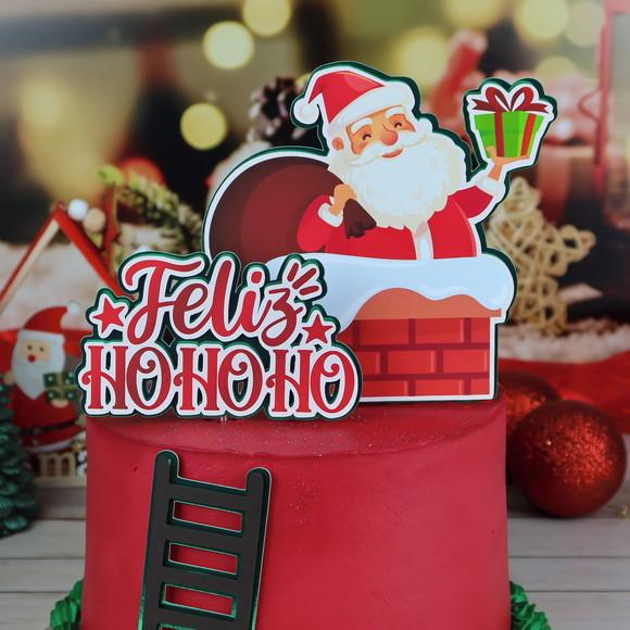 Topo de Bolo Feliz Hohoho
