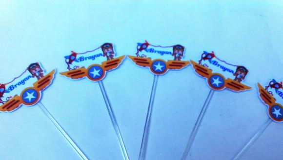 Toppers para docinhos URSINHO AVIADOR