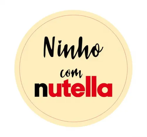 Adesivo redondo c/2cm ninho com nutella