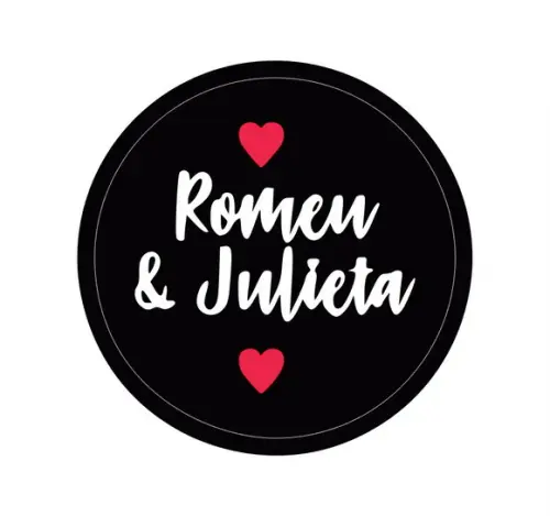 Adesivo redondo c/2cm romeu e julieta