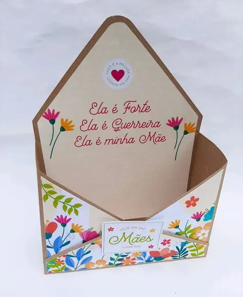 Caixa Envelope Dia das Maes
