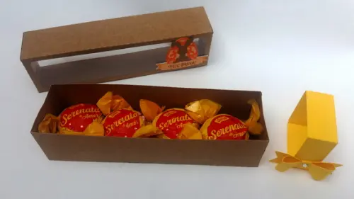 Caixa para 4 bombons ou trufas (Páscoa)