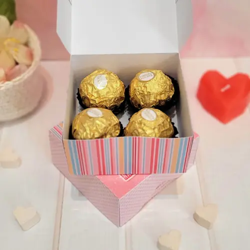 Caixa para 4 Doces Dia dos Namorados