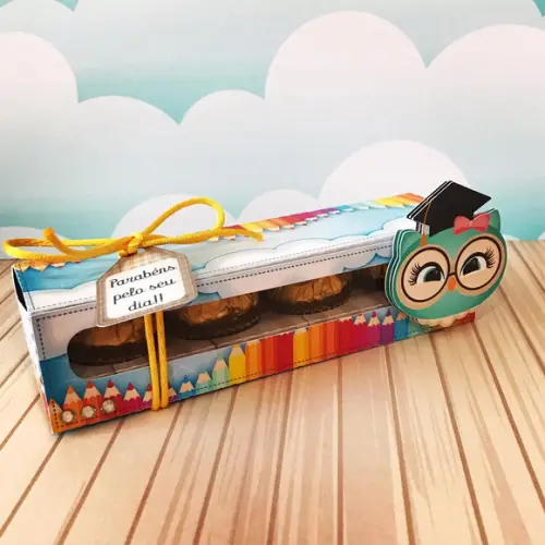 Caixa para 4 doces Dia dos Professores
