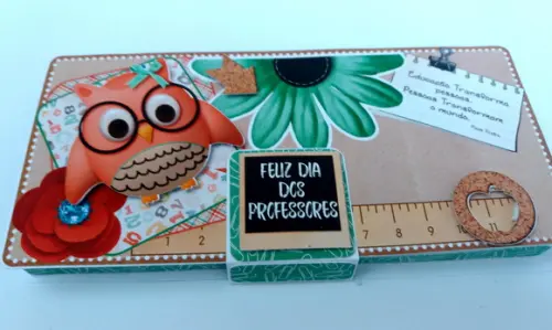 Caixa para barra de chocolate dia dos professores
