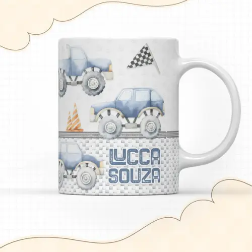 Caneca de Polímero Carrinhos