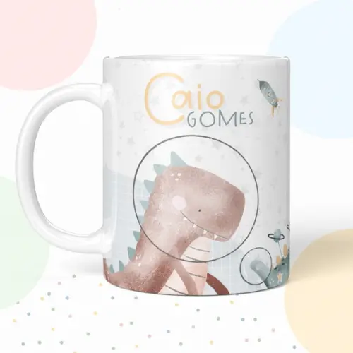 Caneca de Polímero Dino Espaço