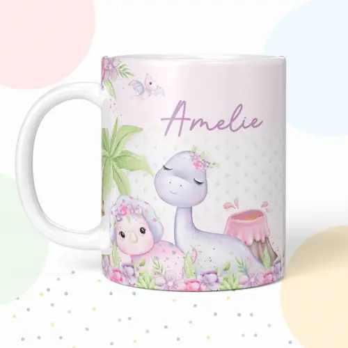 Caneca de Polímero Dino Menina