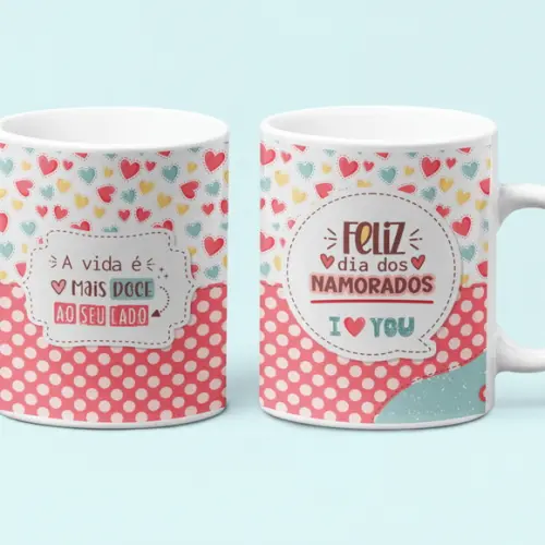 Caneca de Porcelana Personalizada Dia dos Namorados