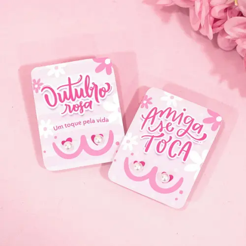 Card com Brinco Outubro Rosa