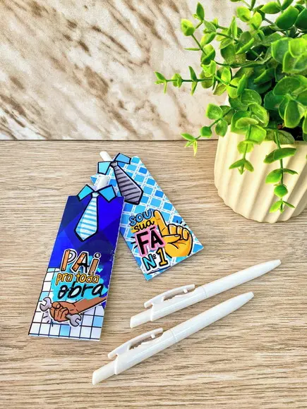 Card com Caneta Lembrancinha Dia dos Pais