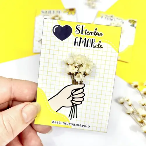 Card com Florzinha- Setembro Amarelo
