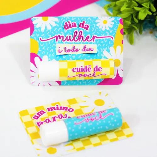 Card com Protetor Labial Manteiga de Cacau - Dia da Mulher