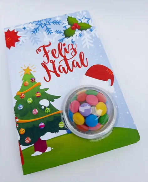 Cartão de Natal com Blister para 1 Docinho