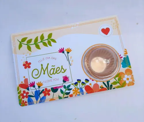 Cartão de dia das mães com blister para 1 docinho