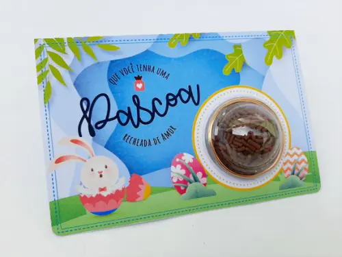 Cartão de Páscoa com Blister para 1 Docinho