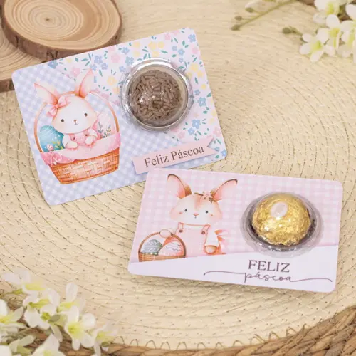 Cartão de Páscoa com Blister para 1 Docinho