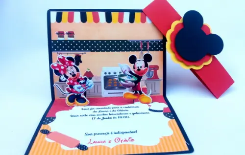 Convite Mickey e Minnie confeiteiros
