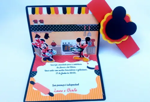 Convite Mickey e Minnie confeiteiros