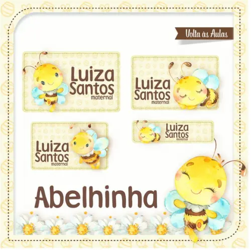 Etiqueta escolar abelhinha