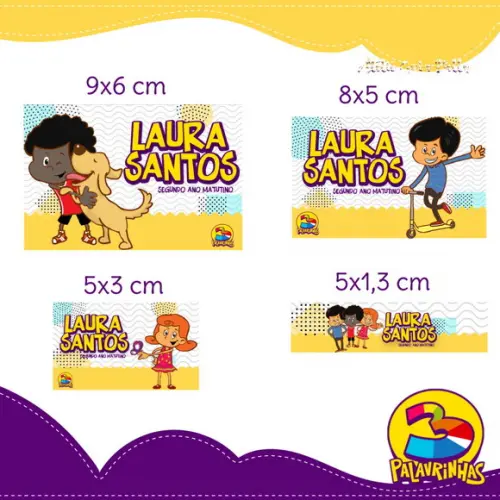 Etiqueta escolar 3 palavrinhas