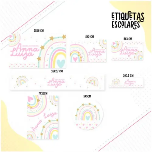 Etiqueta Escolar Arco Iris