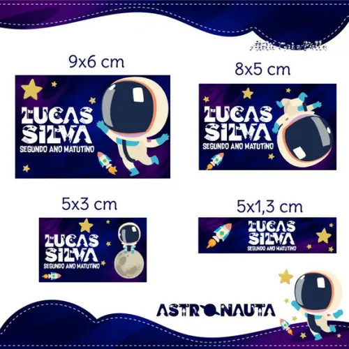 Etiqueta escolar Astronauta
