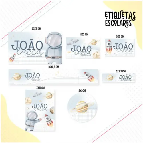 Etiqueta Escolar Astronauta 3