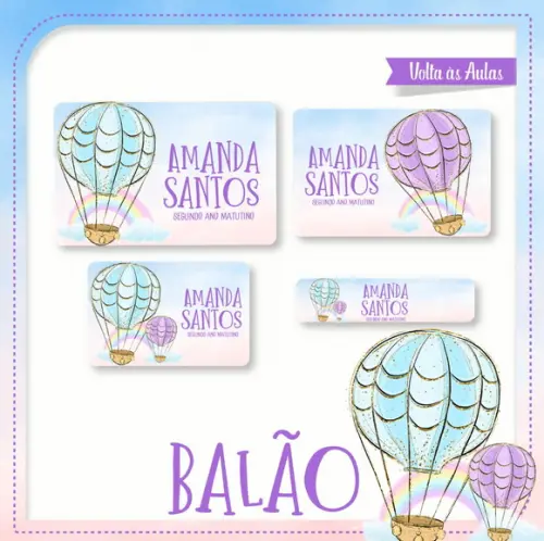 Etiqueta escolar Balão