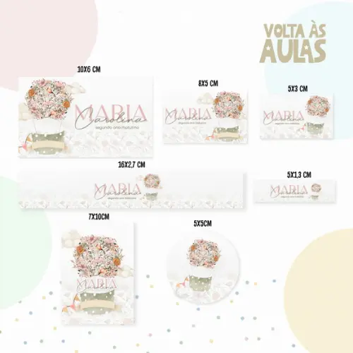 Etiqueta Escolar Balão Menina
