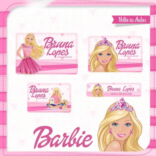 Etiqueta escolar Barbie