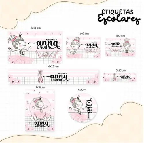 Etiqueta escolar Ballet