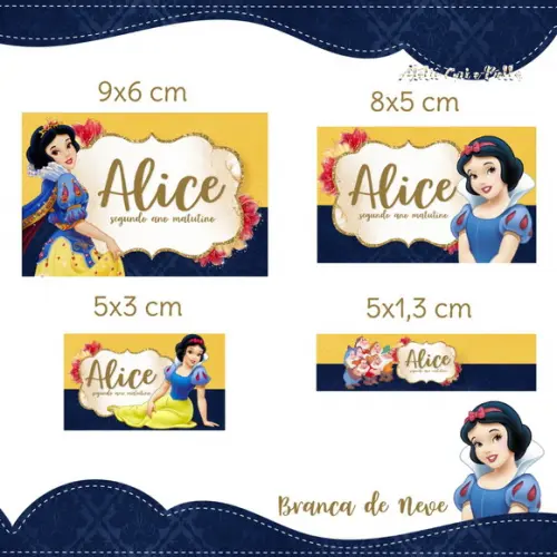 Etiqueta escolar Branca de neve