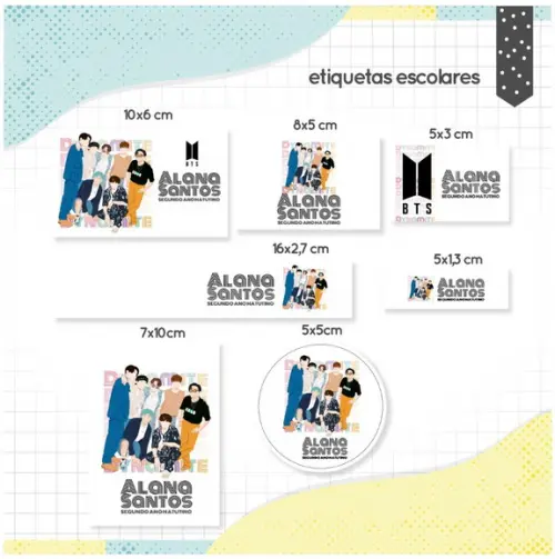 Etiqueta escolar BTS